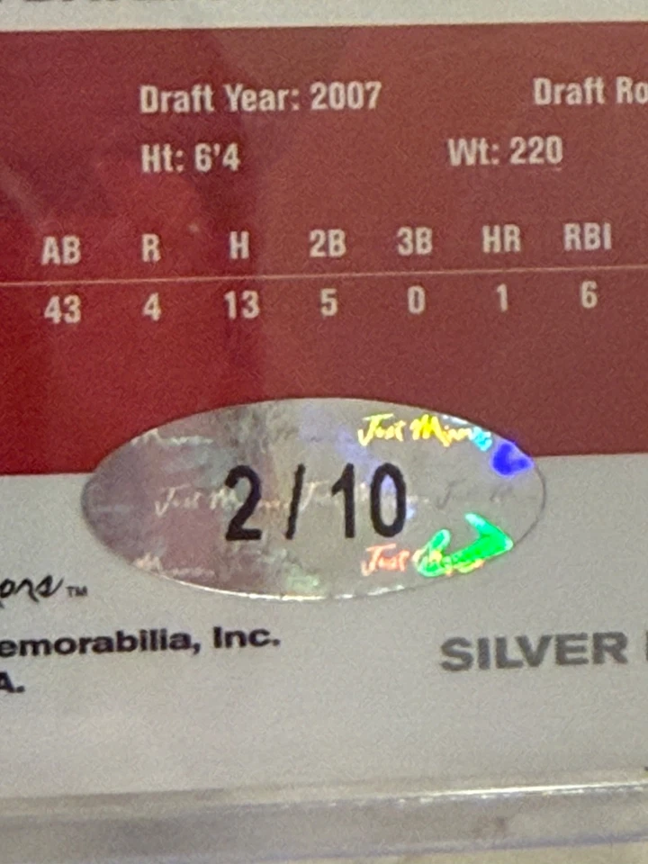 JASON HEYWARD 2008   SIGNING DATE AUTOGRAPH # 2 / 10 Silver Edition - Image 4 of 4