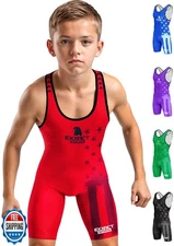 Exxact Sports Patriot Youth Wrestling Singlet For Boys, Premium Powerlifting 