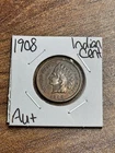 1908 Indian Head Cent Penny AU About Uncirculated U.S. 1c Type Coin (Raw18229)