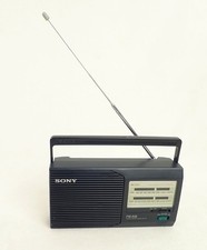 Vintage 90s Sony ICF-24 FM/AM 2 Band Portable Radio AC/DC Tested Works