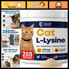 L-Lysine Powder for Cats - Immune Support, 200 Servings, Cat Health Supplement