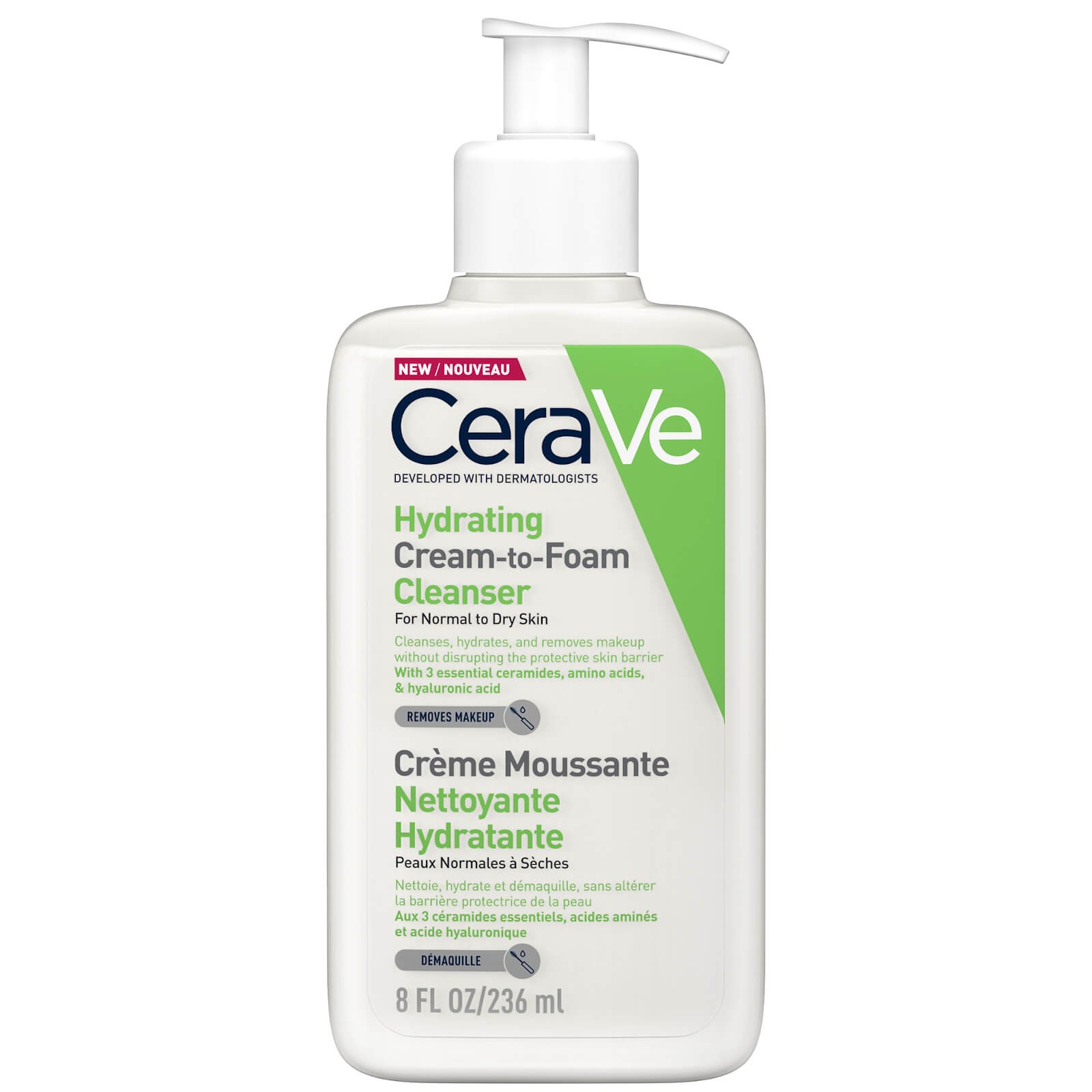 CeraVe moisturizing cream-foam for face cleansing and makeup removal, 236 ml - Image 12