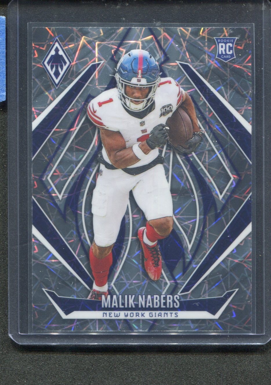 2024 Panini Phoenix Malik Nabers RC Silver Laser Prizm #221 New York Giants