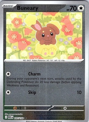 Buneary Reverse Holo Common ME01: Mega Evolution 107/132 NM