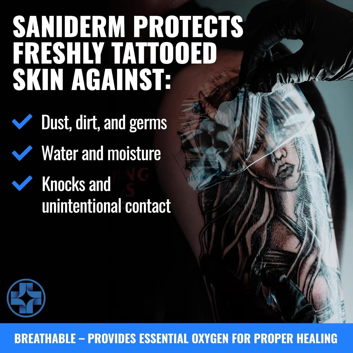 2 Saniderm Tattoo Aftercare Bandage 6"x8" 3 Sheets/Pack M - 6 Sheets Total image 8