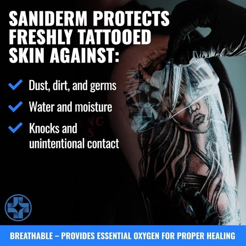 2 Saniderm Tattoo Aftercare Bandage 6"x8" 3 Sheets/Pack M - 6 Sheets Total image 8