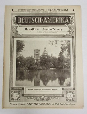 German American New Yorker Newspaper Deutch Amerika Nov 9 1918 Cover Mannheim