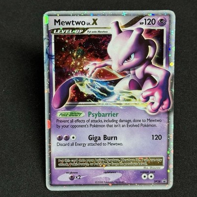 HOLO BLEED Mewtwo LV.X #DP28 2008 Pokemon Diamond & Pearl Black