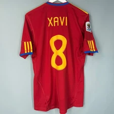 SPAIN NATIONAL TEAM 2010 WORLD CUP HOME FOOTBALL SHIRT JERSEY #8 XAVI SIZE M