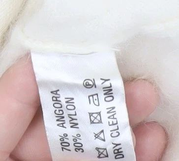 Oasis Women's Ivory Angora Shrug Jumper Size 10 Short Sleeve Knit - Image 4 of 4