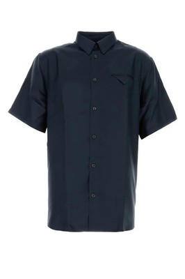 PRADA Blue Satin Shirt New And Authentic