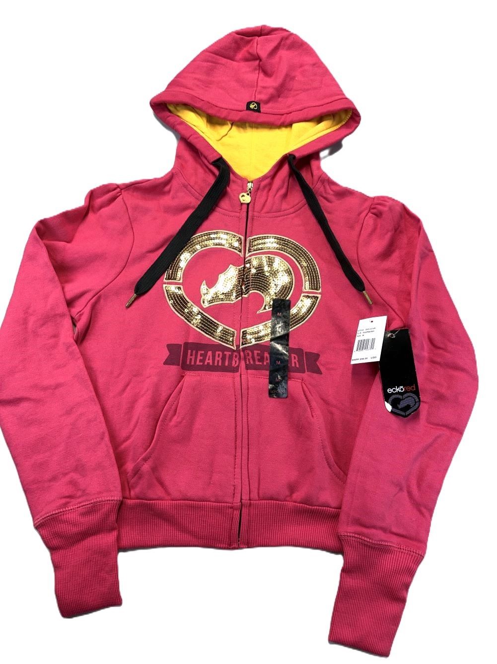 ECKO Red Heartbreaker Full Zip Hoodie Junior Women's Large Raspberry
