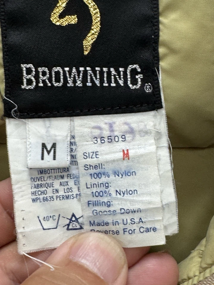 Browning Puffer M Vest Men's Goose Down Insulated Hunting Outdoors Made in USA - Image 4 of 4