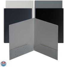 Plastic Folders with Pockets, 5 pcs, Grey Spectrum, 2 Pocket Folders Plastic