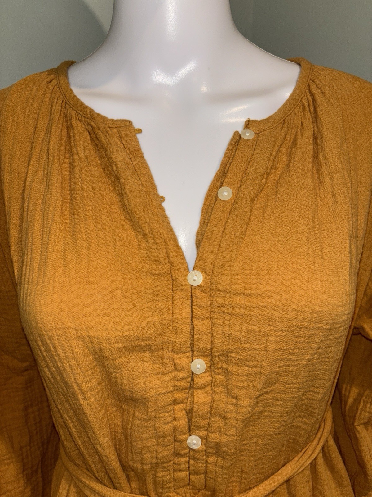 Universal Thread Yellow Long Sleeve Button Up Dre… - image 3