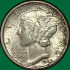 1929 Mercury Dime Uncirculated UNC Coin #34616