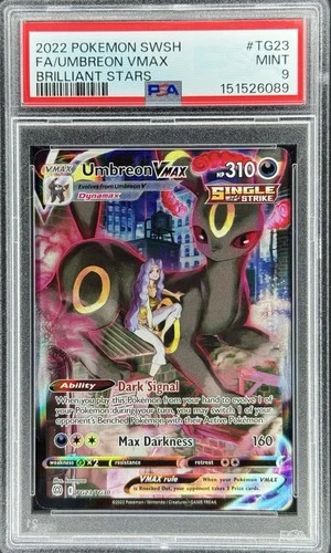 2022 POKEMON SWORD & SHIELD BRILLIANT STARS #TG23 FULL ART/UMBREON VMAX PSA 9