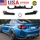 Gloss Black Rear Bumper Diffuser Lip Fin For BMW 2 Series F87 M2 2016-2021 ABS