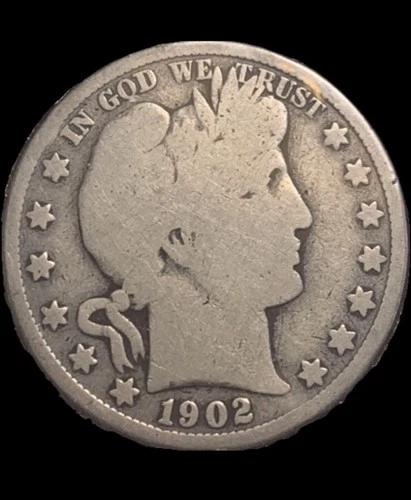 1902 S Barber Silver Half Dollar 50C Old Private Collection