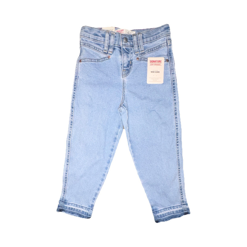 Signature by Levi Strauss Mom Jeans Light Blue High Rise Denim Girls Size 5