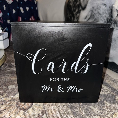 Black Wood Wedding Card Box