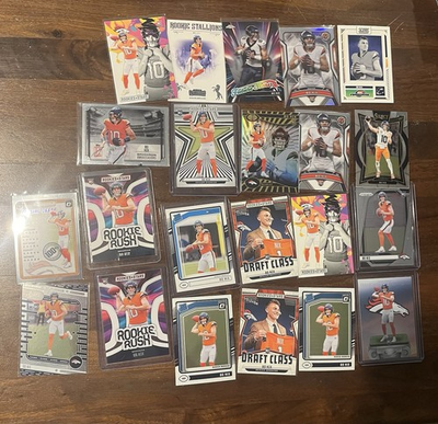 #ad Denver Broncos Football Card Lot Bo Nix RC Troy Franklin Select Prizm x123 Cards $59.99