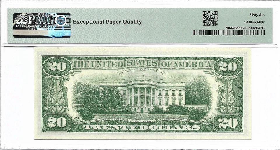 1963A $20 NEW YORK FRN. PMG GEM Uncirculated 66 EPQ Banknote. B/A Block - Image 2 of 2