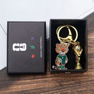 2026 World Cup Keychain Set Trophy & Medal Keyring Gift Box Soccer