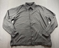 H & H Mens Gray Solid Long Sleeve Button-Up K...