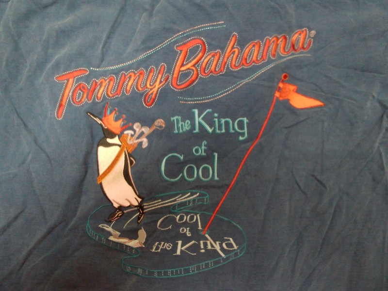 NWT TOMMY BAHAMA EMBROIDERED  100% SILK "KING OF COOL" GOLF CASINO MENS SHIRT XL