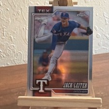 Topps Chrome Rookie Jack Leiter Texas Rangers 2024 #175 Baseball MLB Card. rookie card picture
