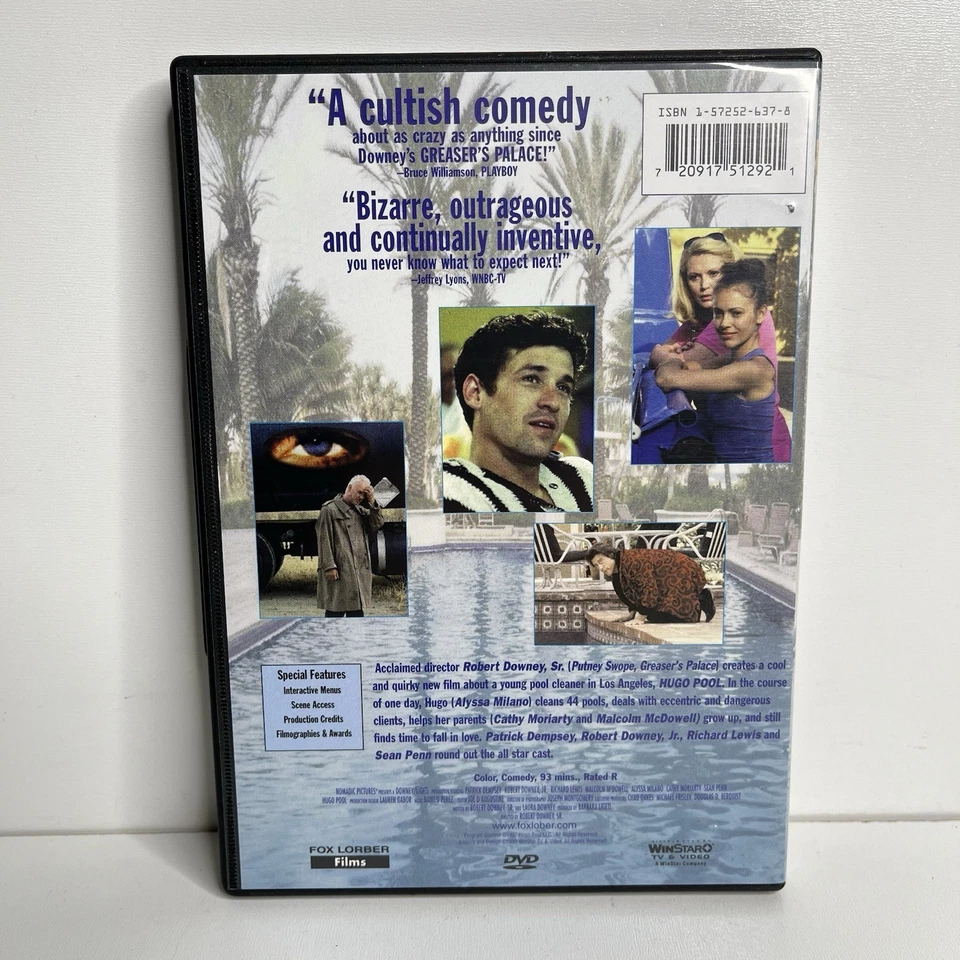 Hugo Pool DVD 1999 Alyssa Milano Robert Downey Like New OOP - Image 2 of 4