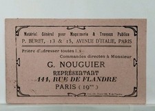 Buvard G. NOUGUIER PARIS 19e Maçonnerie et Travaux Publics 