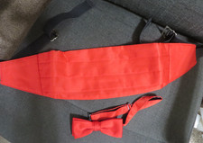 VINTAGE LORD WEST RED CUMMERBUND I MUSZKA ZESTAW