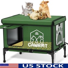 Premium Insulated Waterproof Outdoor Cat House W/ Safe Heating Easy Assembly New
