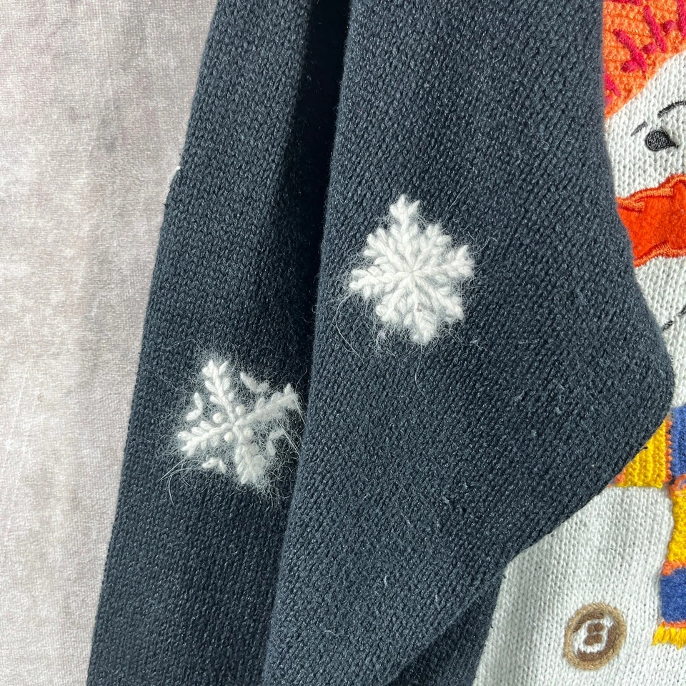 The Quacker Factory Cardigan Sweater Womens 3X Black Snowman Snowflakes Winter - Image 4 of 4