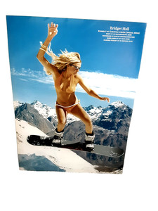 2005 SI Bridget Hall Bikini Snowboard Action Photo Cutout