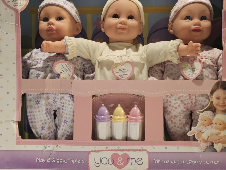 New - Play & Giggle Interactive Triplets, You & Me Brand, Toys R Us Dolls - Image 3 of 4
