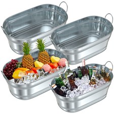 4Pcs 6.2 Gallon Beer Beverage Tub Ice Bucket Storage Container For Cocktail Bar