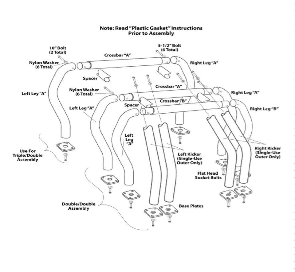 Kit completo de barras de cama Go Rhino 9109370SSB Foto 2 de 2