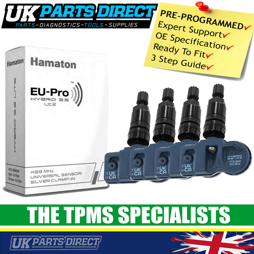 TPMS Tyre Pressure Sensors for Saab 9-3 Cabriolet (03-11) - SET OF 4 - BLACK STE