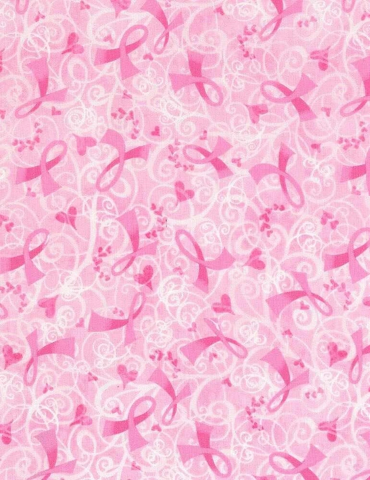 Fabric Breast Cancer Pink Ribbon on Pink TIMELESS TREASURE Cotton 1/4 Yard C6895 - Image 3 of 4