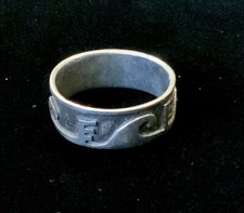 VTG 925 ESTATE SILVER RING, SEA WAVE DESIGN, 3.2 GRAMS, SIZE 6.75