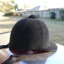 Vintage HORSEMAN  S Black Velvet Equestrian Riding Cap 51 