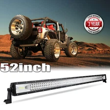 52inch 3500W Tri Row LED Work Light Bar Off Road Spot Flood Combo Driving SUV 50
