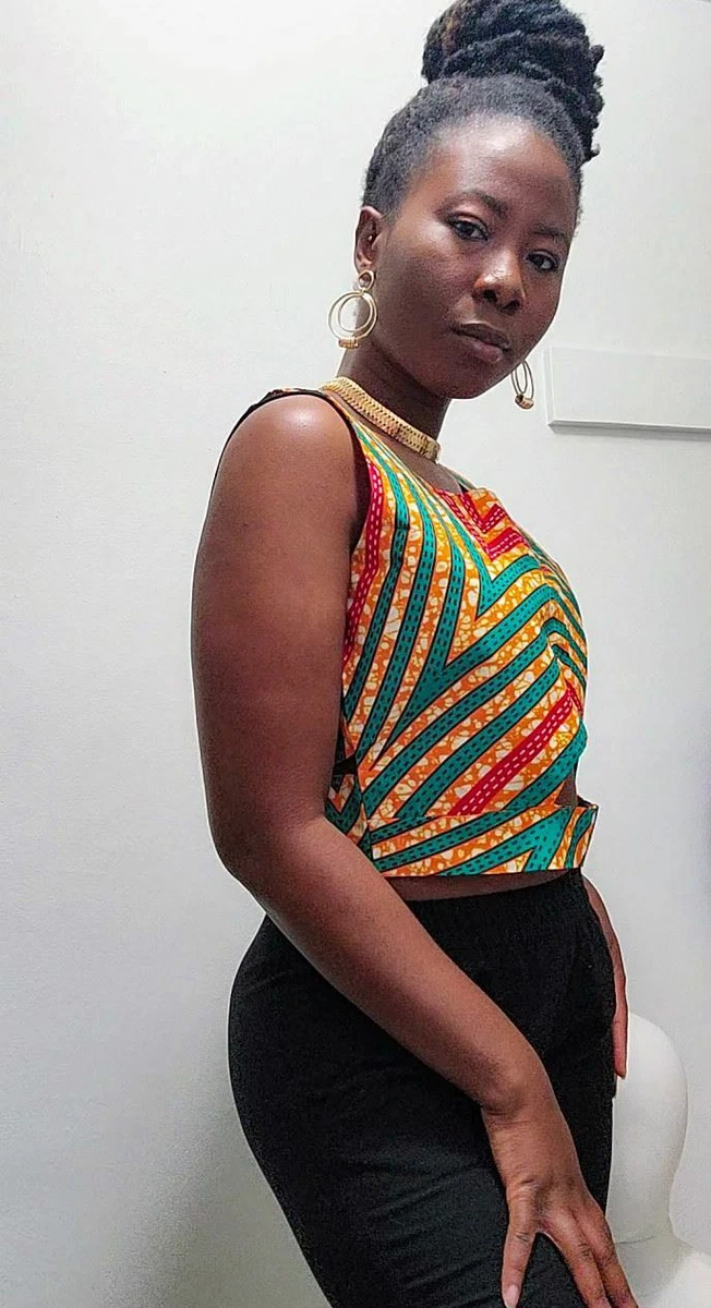 Malaika African Print Cut out Crop Top