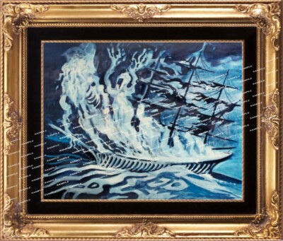 Disney Haunted Mansion ghost ship 11'' x 12.75'' Collector's Painting Poster
