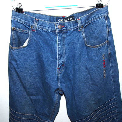 Vintage ICE POLE Carpenter Jeans Size 38 X 34 Wide Embroidered