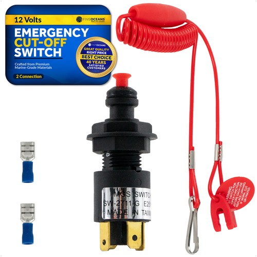 Five Oceans Universal Emergency Cut-Off Switch with Coiled Lanyard - FO1518