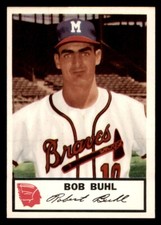 1953 Johnston Cookies Braves Baseball #4 Bob Buhl NM/MT